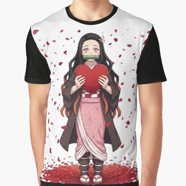 Nezuko Kamado Valentine Heart Anime Art by Innova_Creations