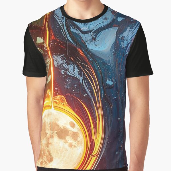 Abstract 3D Colorful Wood Panels Wall Art with Moon – Resin Texture Digital Art by Impact-Art T-Shirts, Hoodie,... (Image 1)