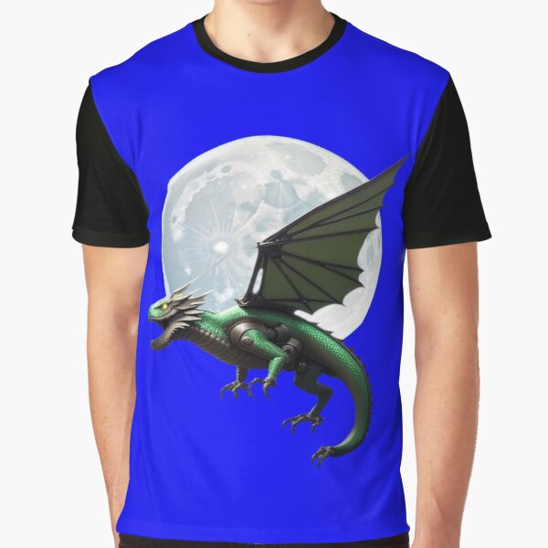 Mechanical flying dragon with full moon by Fun Fun Fun in the Sun T-Shirts, Hoodie, Sweatshirt | BlankRebels.com (Image 1)