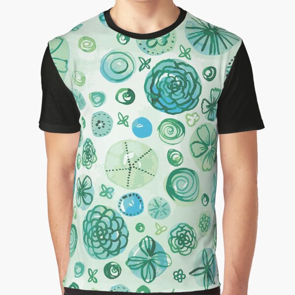 Flowers in Circles | Green by RebeccaFlaherty T-Shirts, Hoodie, Sweatshirt | BlankRebels.com (Image 1)
