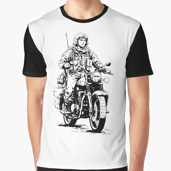 Soldier Riding a Motorcycle | Monochromatic Sketch by TurtleDojo