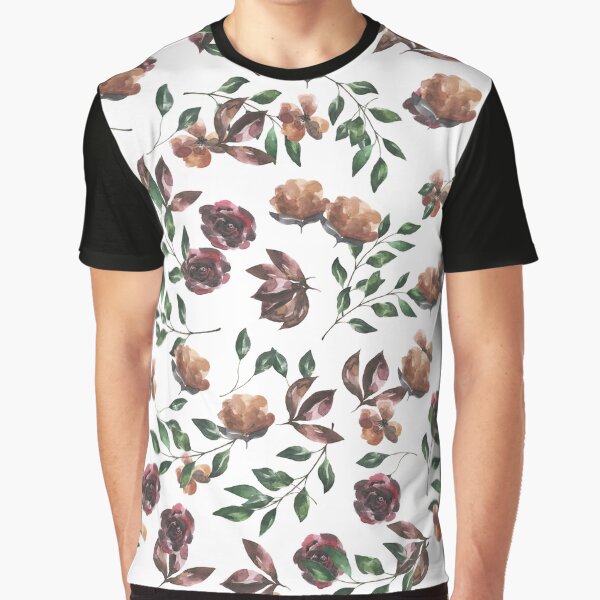 Burgundy and Peach Floral Pattern by aleigh93 T-Shirts, Hoodie, Sweatshirt | BlankRebels.com (Image 1)