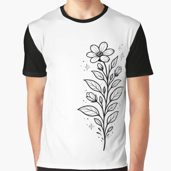 Minimal Botanical Line Art Flower by Melody Printable T-Shirts, Hoodie, Sweatshirt | BlankRebels.com (Image 1)
