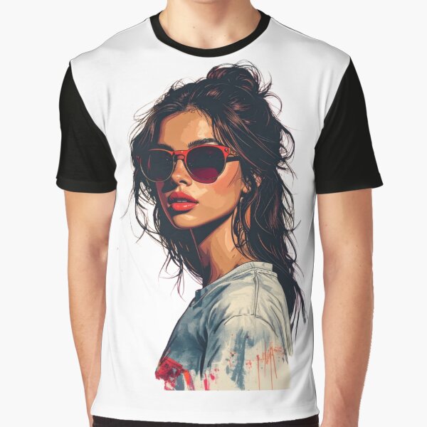 Summer Shade Portrait - Urban Sketch Style by King Yama Designs T-Shirts, Hoodie, Sweatshirt | BlankRebels.com (Image 1)