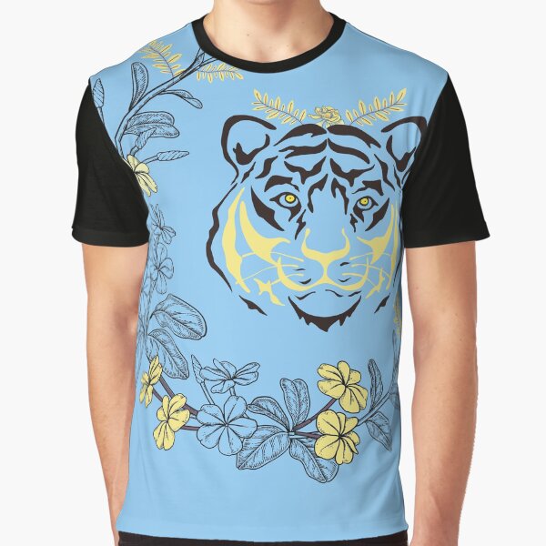 Funny tiger rolls with cute flowers, funny tiger cute flowers by fatydesignspace T-Shirts, Hoodie, Sweatshirt (Image 1)