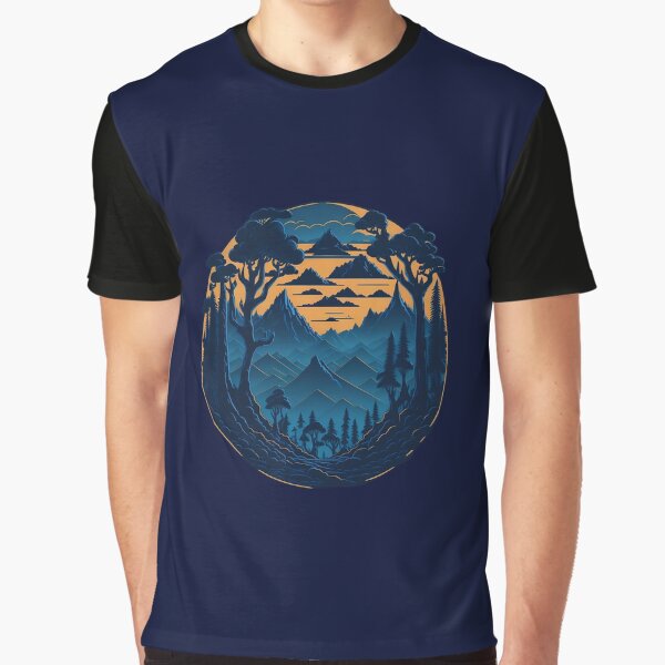 Retro Blue Forest T-Shirts, Hoodie, Sweatshirt