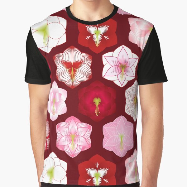 Amaryllis Pattern - Burgundy by marieofroumania T-Shirts, Hoodie, Sweatshirt | BlankRebels.com (Image 1)