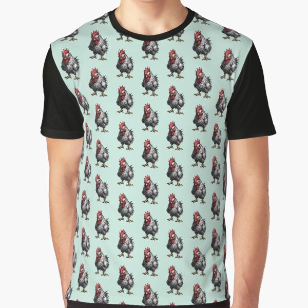 Retro Noir Rooster Sketch – AI Ink Illustration with Red Beak & Yellow Feet by Cleora Art T-Shirts, Hoodie,... (Image 1)