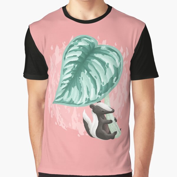 Honey Badger Holding on Scindapsus Pictus Leaf by Khotekmei T-Shirts, Hoodie, Sweatshirt | BlankRebels.com (Image 1)
