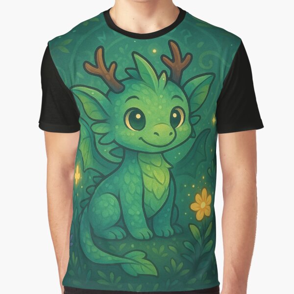 Forest Sprite Dragon – Enchanted Nature Fantasy Dragon Art by EpicDragons- T-Shirts, Hoodie, Sweatshirt (Image 1)