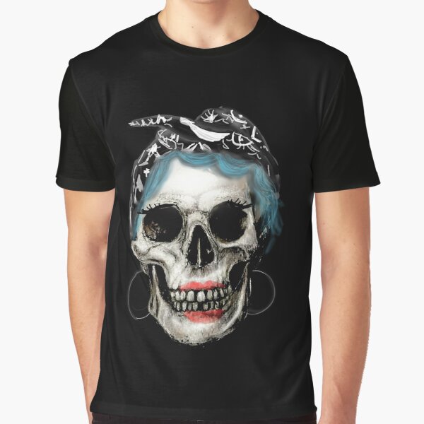 Skull with Scarf and Hoop Earrings by CrazyPopSkull T-Shirts, Hoodie, Sweatshirt | BlankRebels.com (Image 1)