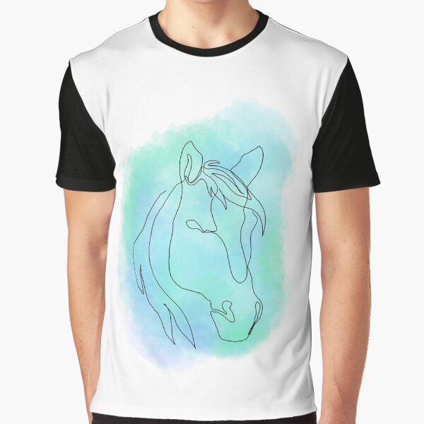 Aqua Horse Line Art by Ghost King Hollow T-Shirts, Hoodie, Sweatshirt | BlankRebels.com (Image 1)