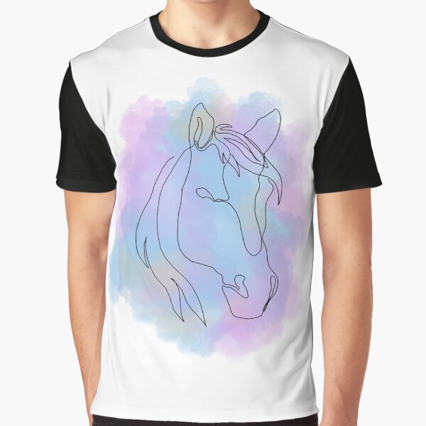 Cotton Candy Horse Line Art by Ghost King Hollow T-Shirts, Hoodie, Sweatshirt | BlankRebels.com (Image 1)