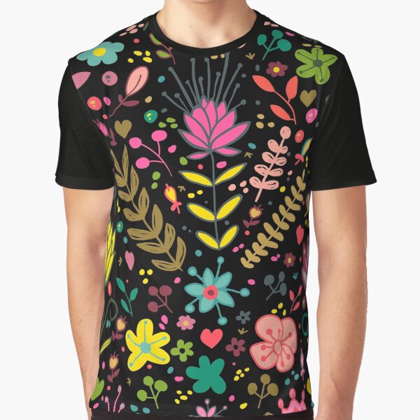 Black Floral by BubblePandas T-Shirts, Hoodie, Sweatshirt | BlankRebels.com (Image 1)