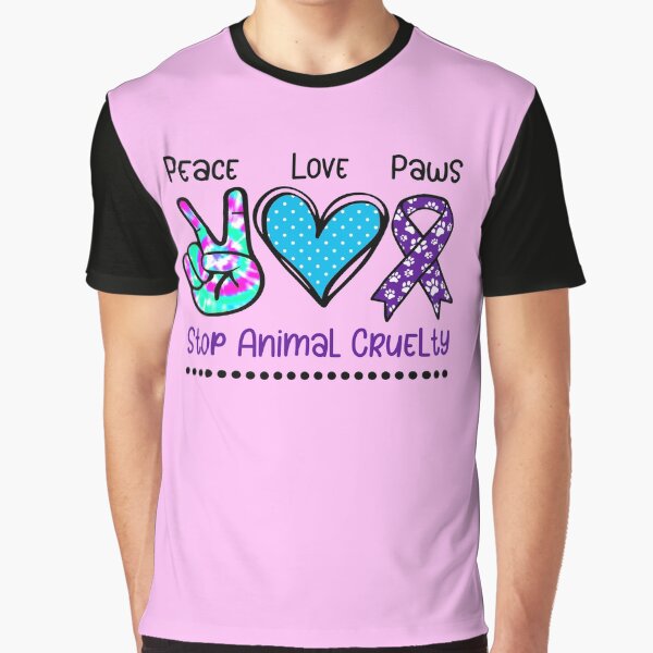 Animal cruelty abuse awareness support stop ribbon paw print by tiffanator606 T-Shirts, Hoodie, Sweatshirt (Image 1)