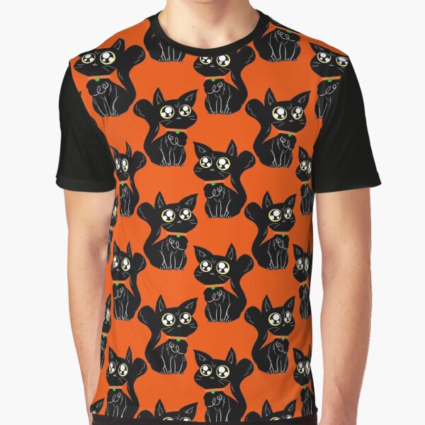 Big Eyed Black Cat Pattern by SaradaBoru T-Shirts, Hoodie, Sweatshirt | BlankRebels.com (Image 1)