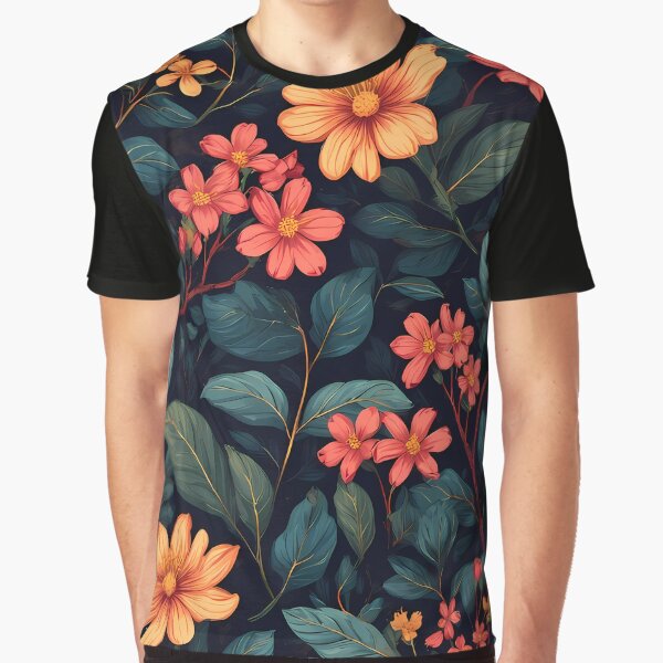 Dark Botanical Floral Pattern with Wildflowers by DanjerBoi T-Shirts, Hoodie, Sweatshirt | BlankRebels.com (Image 1)