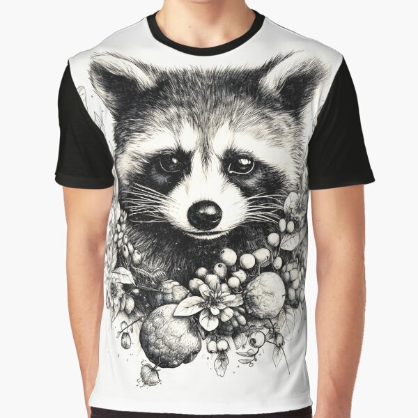 Cute racoon pencil sketch by KlaudiDesignArt T-Shirts, Hoodie, Sweatshirt | BlankRebels.com (Image 1)