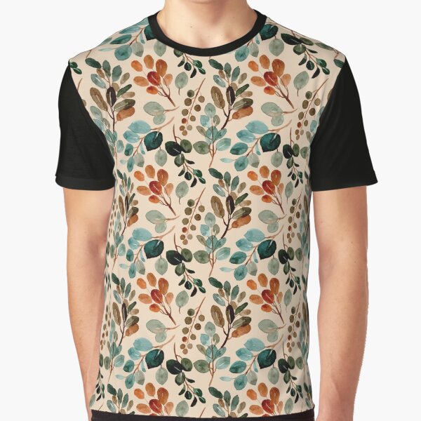 Autumn Eucalyptus Botanical Pattern by Velavue T-Shirts, Hoodie, Sweatshirt | BlankRebels.com (Image 1)