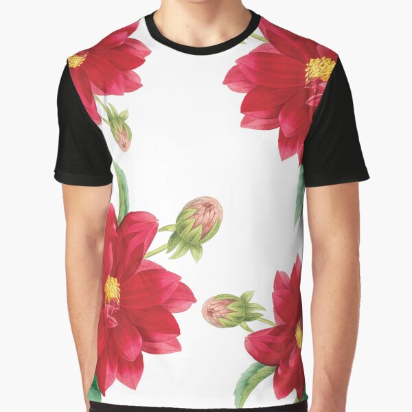 Dahlia double flower  botanical illustration by BOBODESIGNSS T-Shirts, Hoodie, Sweatshirt | BlankRebels.com (Image 1)