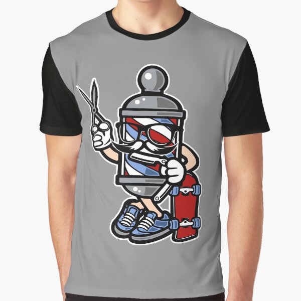 barber shop illustration skateboard by TheWildePeach T-Shirts, Hoodie, Sweatshirt | BlankRebels.com (Image 1)