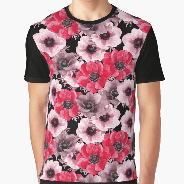 red anemone pattern by virilamissa T-Shirts, Hoodie, Sweatshirt | BlankRebels.com (Image 1)