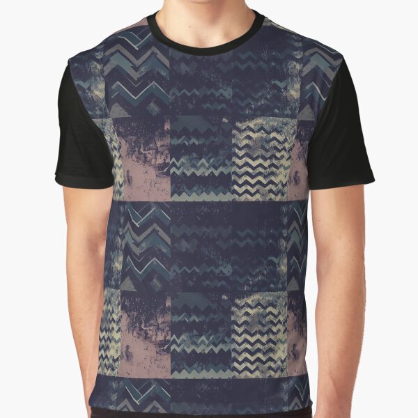 Grunge Patchwork with Herringbone by SamJanner T-Shirts, Hoodie, Sweatshirt | BlankRebels.com (Image 1)