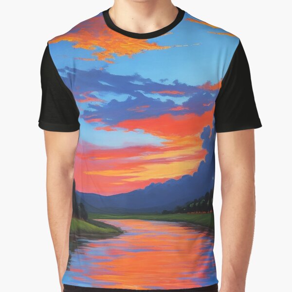 Riverside Dreams Sunset Serenity by Permana96 T-Shirts, Hoodie, Sweatshirt | BlankRebels.com (Image 1)