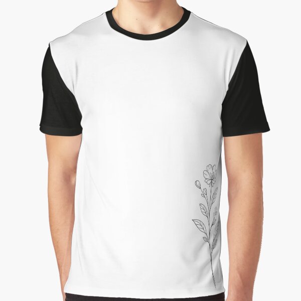 Minimal Botanical Line Art Wildflower Illustration by Melody Printable T-Shirts, Hoodie, Sweatshirt (Image 1)