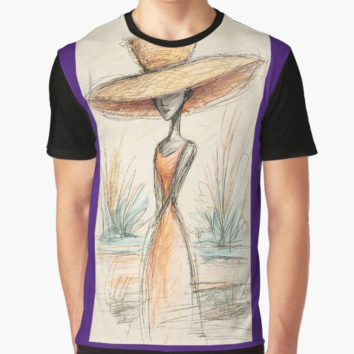 **Elegant Woman Wide Brim Hat Sketch By Merch, Limited Edition by MADISYNDONALD T-Shirts, Hoodie, Sweatshirt (Image 1)