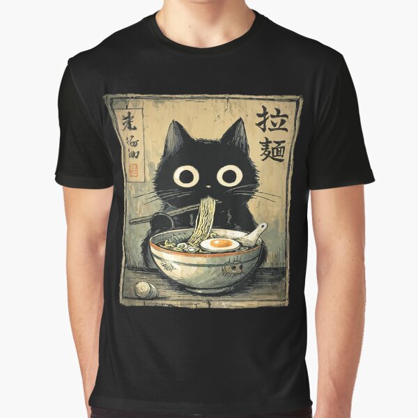 Kawaii Kuro Neko Ramen Run Cat by BASKF