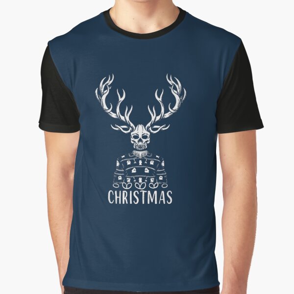 Merry Antlers: Festive Mono Sketch by COPYCRAVE T-Shirts, Hoodie, Sweatshirt | BlankRebels.com (Image 1)