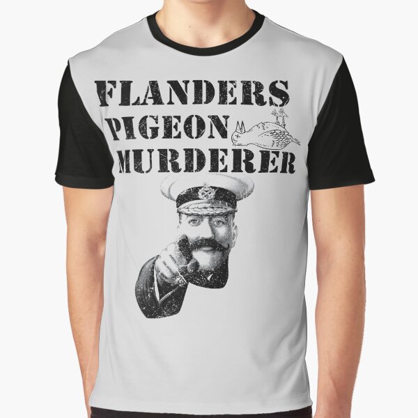 Flanders Pigeon Murderer - Vintage Worn Design by risible T-Shirts, Hoodie, Sweatshirt | BlankRebels.com (Image 1)
