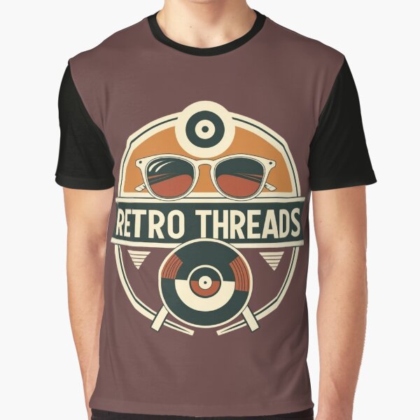 Retro Threads - Vintage Vinyl Record Retro Style Design. by LunaPrintCo T-Shirts, Hoodie, Sweatshirt (Image 1)