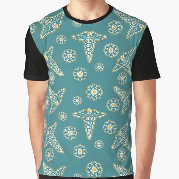 Nurse Floral Teal Pattern2 by BeebooDesign T-Shirts, Hoodie, Sweatshirt | BlankRebels.com (Image 1)