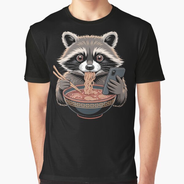 Raccoon Eating Ramen Noodles by jkrphoto T-Shirts, Hoodie, Sweatshirt | BlankRebels.com (Image 1)
