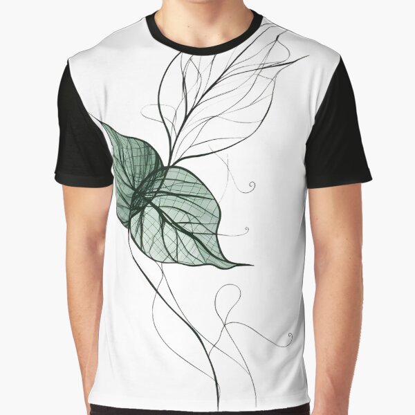 Elegant Bohemian Style Draped Ivy Vine Art Line Sketch by StickeryPickery T-Shirts, Hoodie, Sweatshirt (Image 1)
