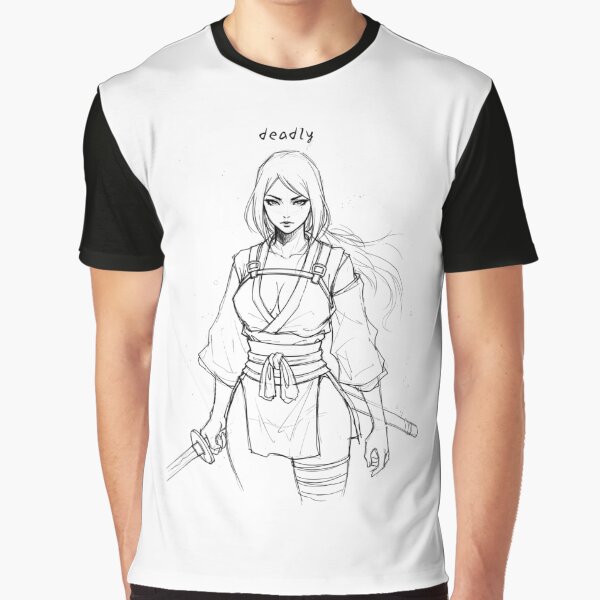 Beautiful Cool Kunochi Manga Sketch: Deadly by Shigen16 T-Shirts, Hoodie, Sweatshirt | BlankRebels.com (Image 1)