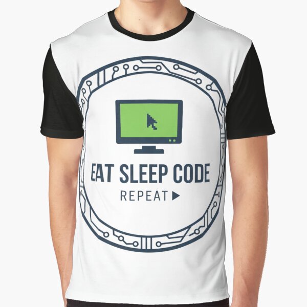 Eat Sleep Code Repeat - Developer Life Logo by hironmoy123 T-Shirts, Hoodie, Sweatshirt | BlankRebels.com (Image 1)