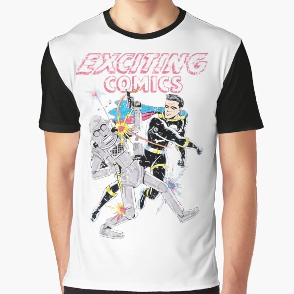 Retro Robot And Superhero Tshirt by Didis-Warehouse