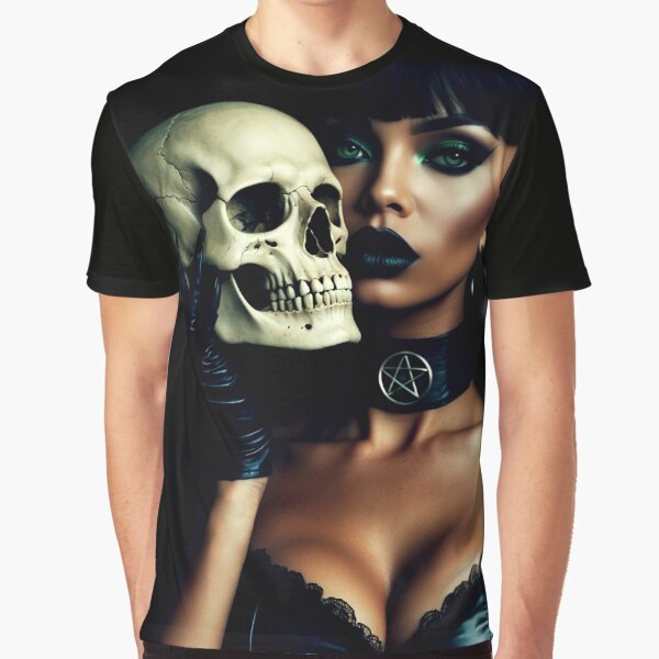 gothic skull beauty – dark fantasy portrait – sensual gothic art by Traumrausch T-Shirts, Hoodie, Sweatshirt (Image 1)