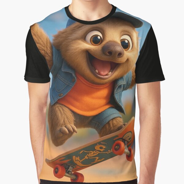 Skater Megatherium Sloth by Sillytoe T-Shirts, Hoodie, Sweatshirt | BlankRebels.com (Image 1)