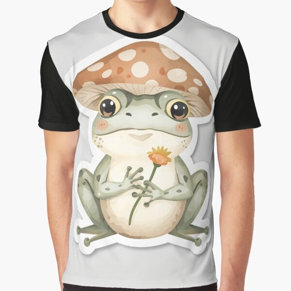 Cute Mushroom Frog Cottagecore Sticker by soldbyelijah T-Shirts, Hoodie, Sweatshirt | BlankRebels.com (Image 1)