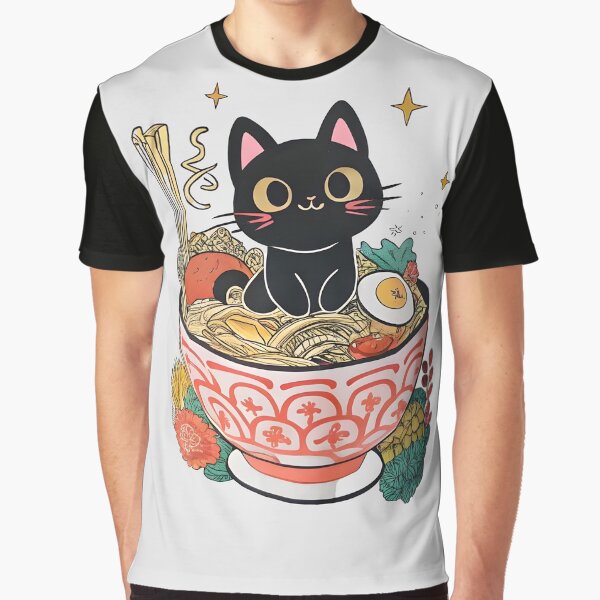 black Cat and Ramen by Uglyandcute T-Shirts, Hoodie, Sweatshirt | BlankRebels.com (Image 1)
