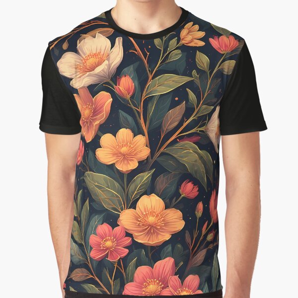 Midnight Garden Floral Illustration by DanjerBoi T-Shirts, Hoodie, Sweatshirt | BlankRebels.com (Image 1)