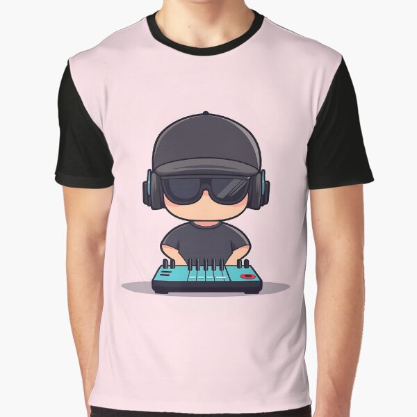 DJ Cartoon Mascot Vector Illustration by GoldenTealArts T-Shirts, Hoodie, Sweatshirt | BlankRebels.com (Image 1)