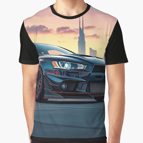 Mitsubishi Evolution at sunset – performance and style in the modern city by SalimgorsCandD T-Shirts, Hoodie,... (Image 1)