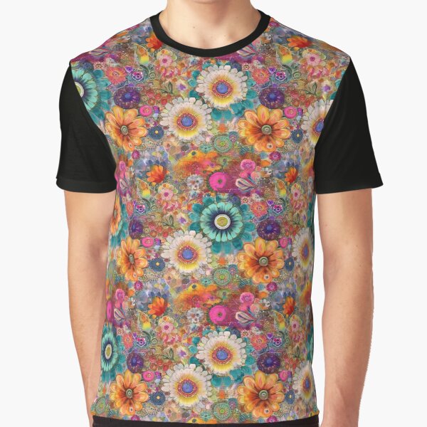 Retro Hippie: Bright Flowers by J Marielle Designs T-Shirts, Hoodie, Sweatshirt | BlankRebels.com (Image 1)