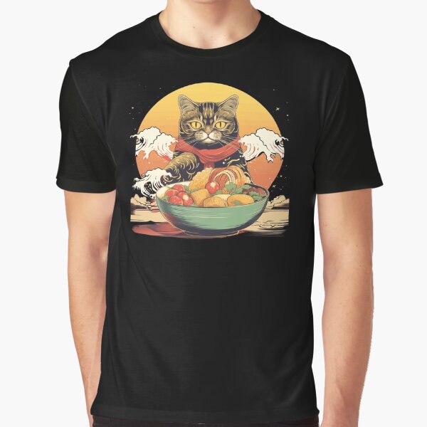 Cute cat eating Ramen by TeeTemptation T-Shirts, Hoodie, Sweatshirt | BlankRebels.com (Image 1)