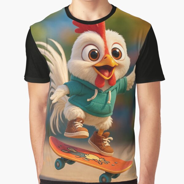 Skater Onagadori Chicken by Sillytoe T-Shirts, Hoodie, Sweatshirt | BlankRebels.com (Image 1)